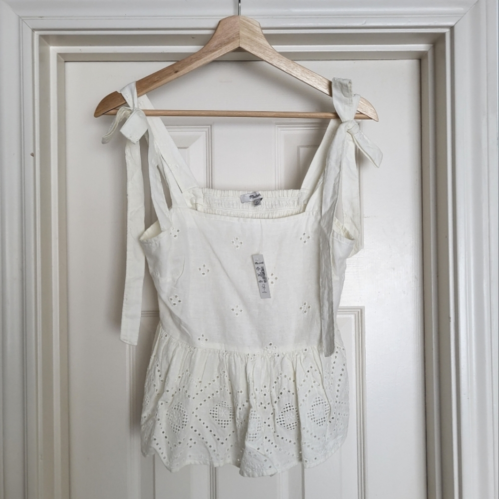 Madewell Rosalie Tie Strap in Geo Eyelet size XS